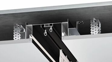 Аксессуары для осветительных приборов: Алюминевый профиль карниз для штор с подсветкой для ГКЛ и натяжных — 2