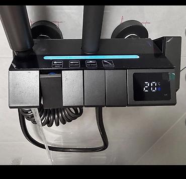 Смесители для ванны и душа: Душевая система с электронным термостатом и верхним тропическим душем — 7