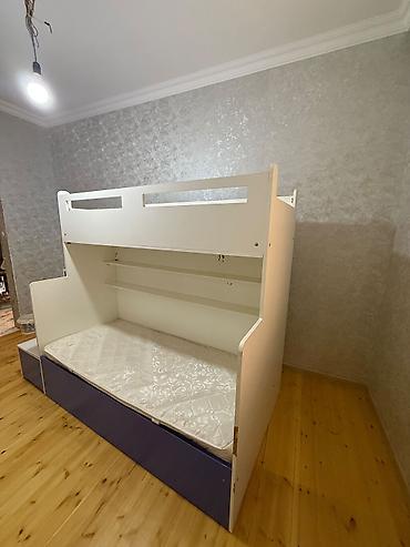 dosek matras: Uşaq üçün ikimərtəbəli çarpayı-dolab sistemi - Rəng: ağ-göy — 6
