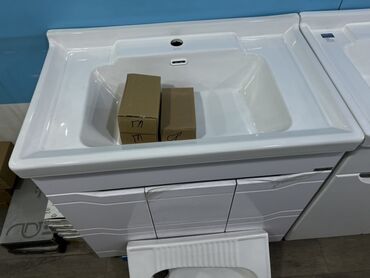 настенный шкаф для ванной комнаты: Тумба для ванны, С раковиной, цвет - Белый