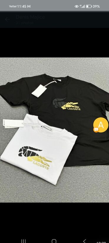 kompleti za devojke: Short sleeves T-shirt, Lacoste, color - Black, Cotton