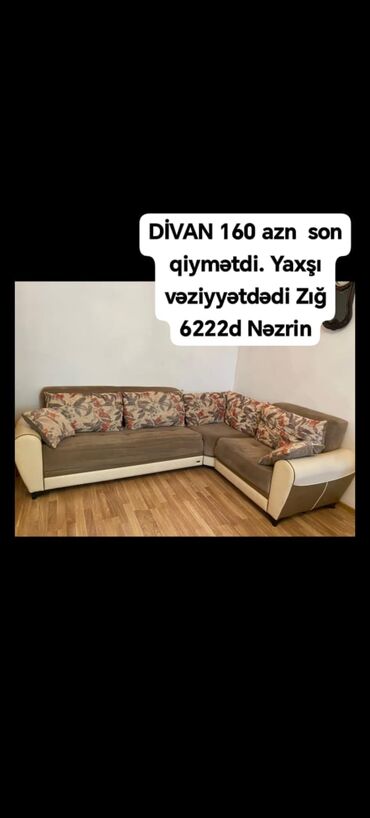 alçipan qiymeti 2022: DİVAN 160 azn son qiymətdi. Yaxşı vəziyyətdədi Zığ 6222d