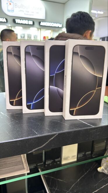 телефон каракол: IPhone 16 Pro Max, Жаңы, 256 ГБ, Desert Titanium, Коргоочу айнек, Кабель, 100 %