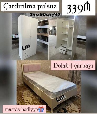 Masalar: ÇARPAYI+DOLAB 💥 Yeni və sifarişlə Qiymət : 339₼ Dolab : 90x2×47