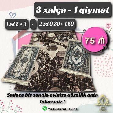 ən ucuz otellər: ‼️ Kampaniya ‼️ 3 xalça - 1 qiymət ? 🤔 Bəli və sadəcə 75 AZN 💸 Tac