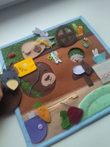 Детские книги: Детская развивающая книга из фетра. Подходит для детей от 1 года — 15