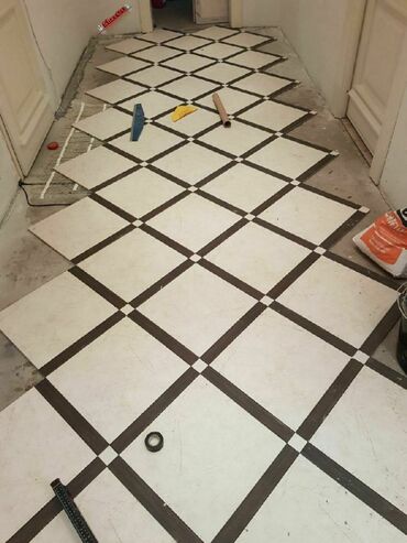 Plitə işləri: Hər növ Kermoqranitlərin vurulması — 11