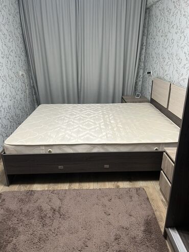 двуспальная кровать с матрасом: Эки кишилик керебет, Матрасы бар, узуну - 200 см