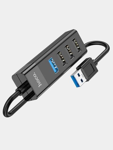 4 pin: Разветвитель USB Hub HOCO HB25, 4 разъема, USB 3.0