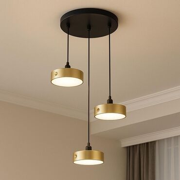 Ev saatları: Çılçıraq, 3 lampa, Metal