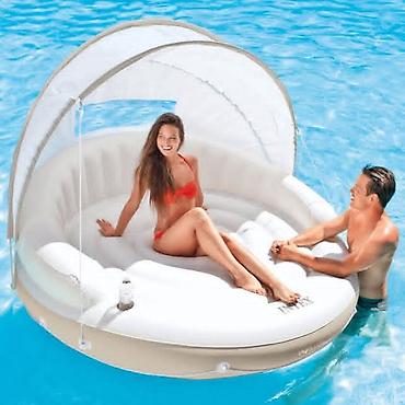 prohromski sto: 58292 Intex ISLAND dusek ili lezaljka na naduvavanje sa tendom za dve — 2