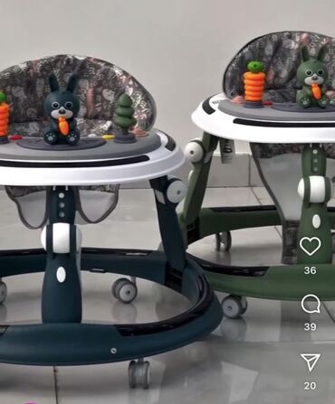 uşaq reqlanları: Uşaq gəzdirəni / yürütəcəyi - Dairəvi, sabit və geniş əsaslıq: 6 ədəd