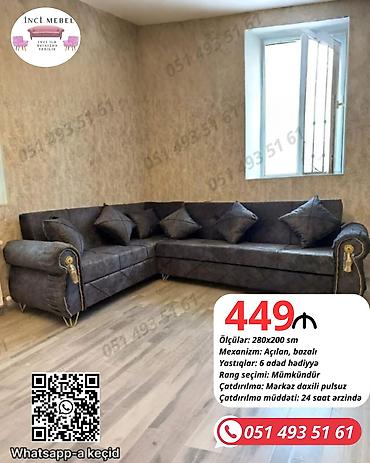 Divanlar: Künc divan, Yeni, Açılan, Bazalı, Parça, Rayonlara çatdırılma — 1