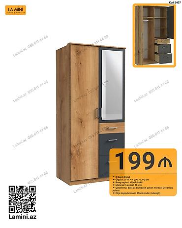 Mebel: La Mini 2 qapılı şkaf - Ölçülər: D 47 × H 200 × E 90 sm - Material — 1