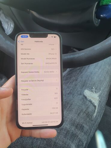 Apple iPhone: IPhone 13, 128 GB, Yaşıl, Qırıq
