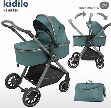 korpə cantası: Kidilo H5 Green körpə arabası - 2-si 1-də sistem: komfortlu lyulka və — 1