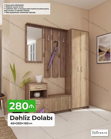 casio sumqayit: Dəhliz dolabı – 40×200×160 sm Xüsusiyyətlər: - Material: 18 mm — 1