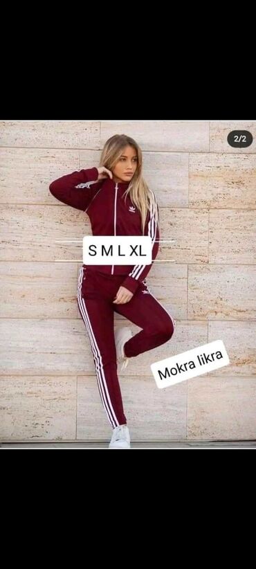 Gornji i donji deo: Zenska komplet trenerka mokra likra
 S M L XL 2XL
 Cena 3000din — 2