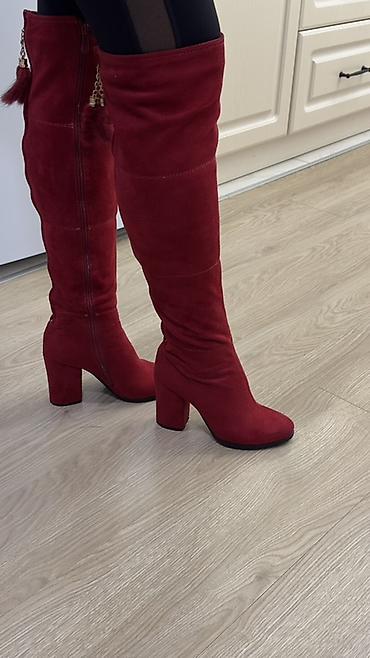Сапоги: Сапоги, 38.5, Б/у, цвет - Красный, Бесплатная доставка — 6