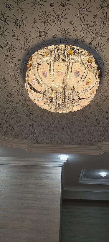 tavan ucun ventilyator: Led Çılçıraq, 4 və daha çox lampa, Xrustal — 5