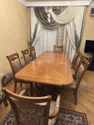 Masa və oturacaq dəstləri: Qonaq otağı üçün, Açılan, 8 stul — 2