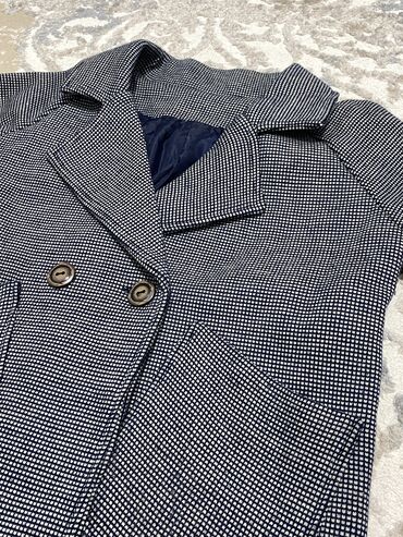 вельветовое пальто: Пальто, Осень-весна, По колено, В клетку, 3XL (EU 46)