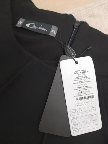 mantil haljine za punije: XL (EU 42), bоја - Crna, Koktel, klub, Drugi tip rukava