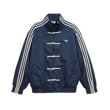 шифоновое платье в полоску: Спортивная куртка/толстовка adidas Originals - Цвет: темно‑синий с