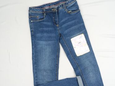 jeans mom slim fit stradivarius: Spodnie jeansowe, 11 lat, 140/146, stan - Bardzo dobry