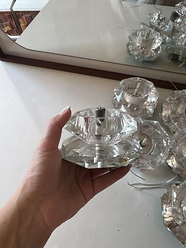 mini led: Şüşə/kristal dekorativ spot işıq 11 ədədi 25 Azn - Material: şəffaf — 2