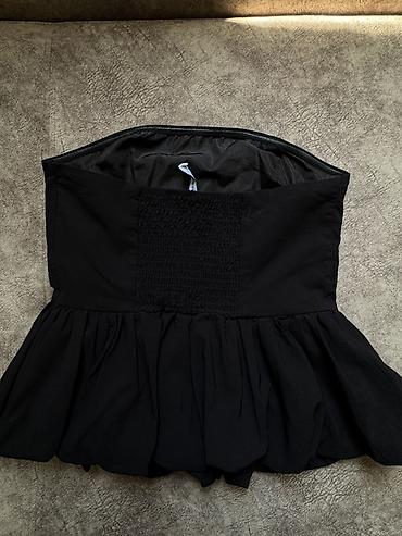 cone korse: Qara strapless üst (korset tipli bluz) - Rəng: qara - Model — 2