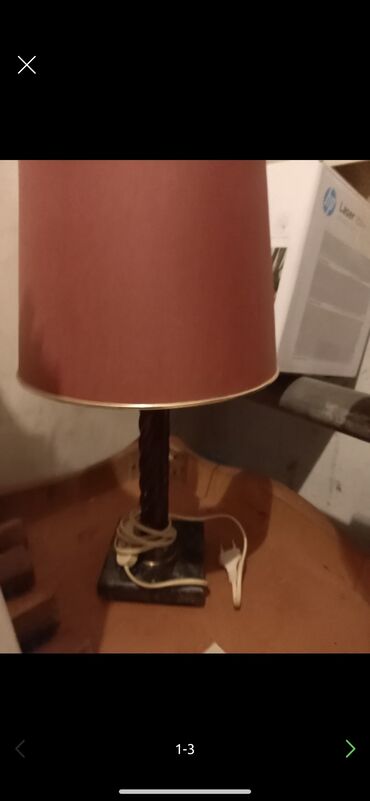 lusteri i lampe: Stona lampa, bоја - Bordo, Upotrebljenо