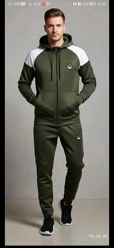 Trenerke: Muški komplet trenerke – dukserica na rajsferšlus i donji deo - Boja — 4