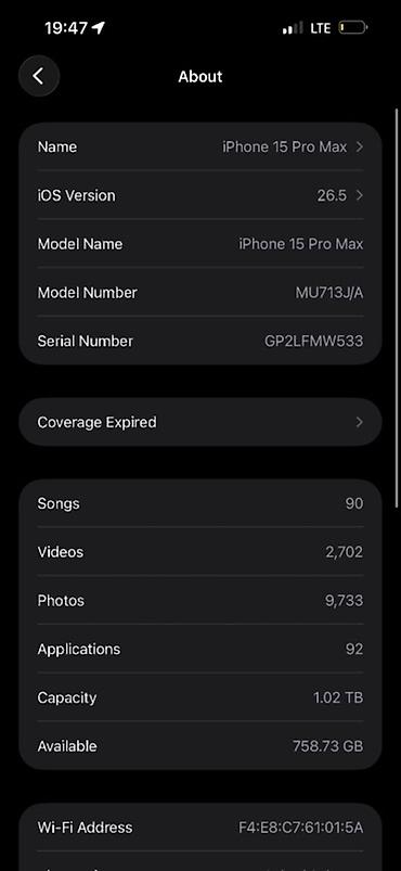 iphon x: IPhone 15 Pro, Б/у, 1 ТБ, Natural Titanium, Кабель, Стилус, Коробка, 87 % — 8