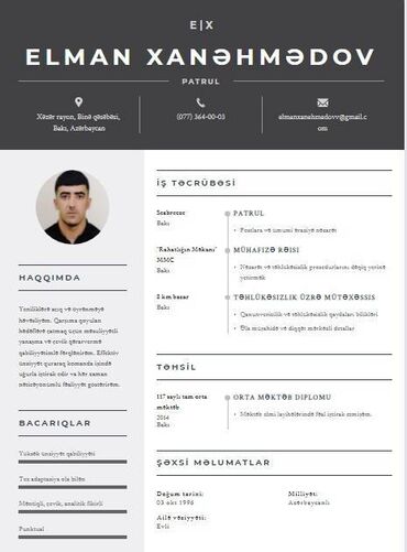 Административный персонал: Boyum: 1.82
Çəkim: 80
Əlaqə yalnız whatsapp vasitəsi ilə