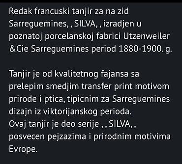 sat: Tanjir SILVA za na zid 1880 do 1900ta. g.Francuska. Sve o tanjiru na — 4