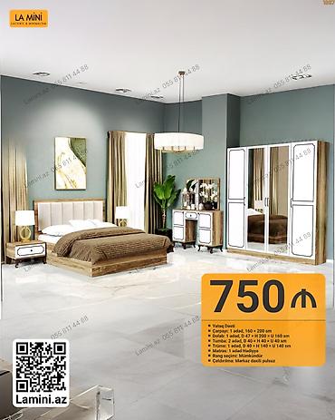 Ev üçün mebel: Yataq Dəsti – La Mini (Laconic & Minimalism) Komplektə daxil — 1