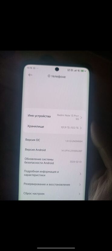 простой телефон ош: Redmi, Redmi Note 13 Pro Plus, Б/у, 512 ГБ, цвет - Черный, 2 SIM