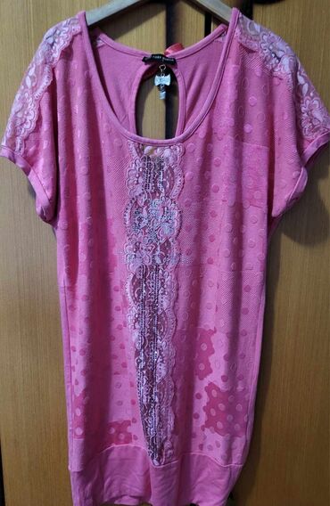 Tunics: One size, Embroidery, Floral, Single-colored, color - Purple