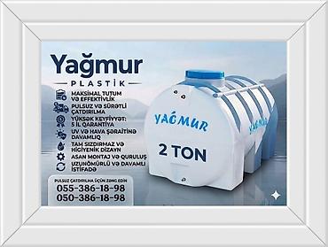 oksigen balonu icarə: YAĞMUR markalı plastik su çənləri – yatıq (horizontal) model Tutum — 3