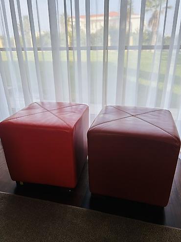 Пуфики: Kvadrat puf/oturacaq dəsti - Rənglər: narıncı parça puf (1 ədəd) — 4
