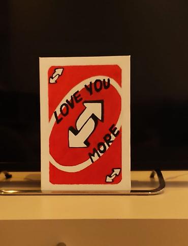 tema sekilleri: Əl işı tablo – “UNO Reverse: Love You More” - Mövzu: UNO kartından — 1