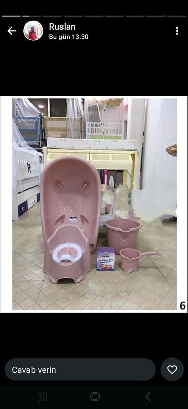 Uşaqlar üçün digər mallar: Uşağ üçün hamam dəsti 5hissədən ibarətdir:Vanna-vedrə-su -da lalafo.az — 7 Uşaqlar üçün digər mallar: Uşağ üçün hamam dəsti 5hissədən ibarətdir:Vanna-vedrə-su — 7