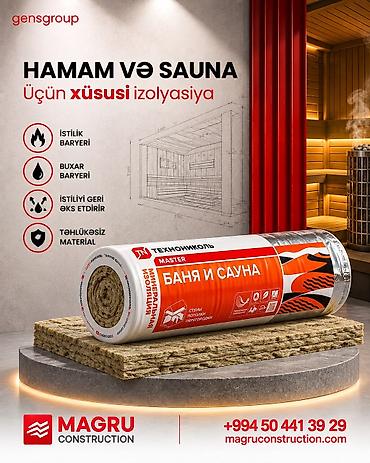 Hamam və sauna üçün xüsusi izolyasiya materialı - İstilik baryeri