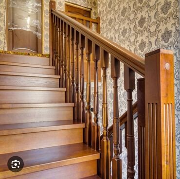 Деревянные лестницы: Деревянная лестница Для дома, Бесплатный замер, Вид дерева: Дуб, Форма лестницы: Много-маршевая, Стиль: Классический — 11