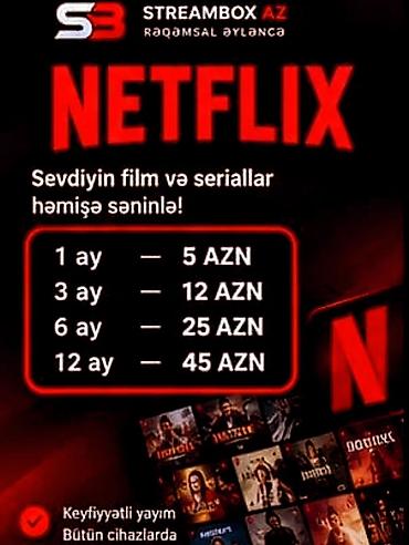 f10 pribor: Netflix abunəliyi – sevdiyin film və seriallar həmişə səninlə! Müddət — 1