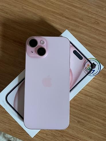 iphone 15 ağ: IPhone 15, 128 GB, Çəhrayı, Zəmanət, Simsiz şarj, Face ID — 1