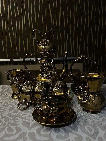 çay: Çay dəsti, rəng - Qızılı, Keramika, 6 nəfərlik — 2