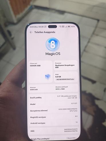 honor x8b: Honor X8b, 128 GB, rəng - Qara — 2