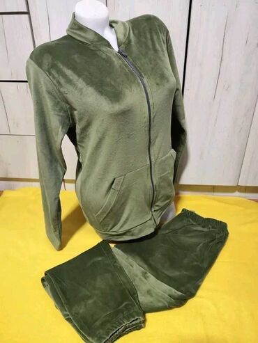 pantalone boja maslinasto zelena kvalitetne super meka: L (EU 40), Jednobojni, bоја - Maslinasto zelena